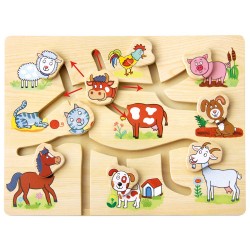 Wooden game Bino Will You Find the Right Head? Farm 88097