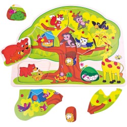 Koka attīstoša puzle Bino Puzzle Jungle 88119