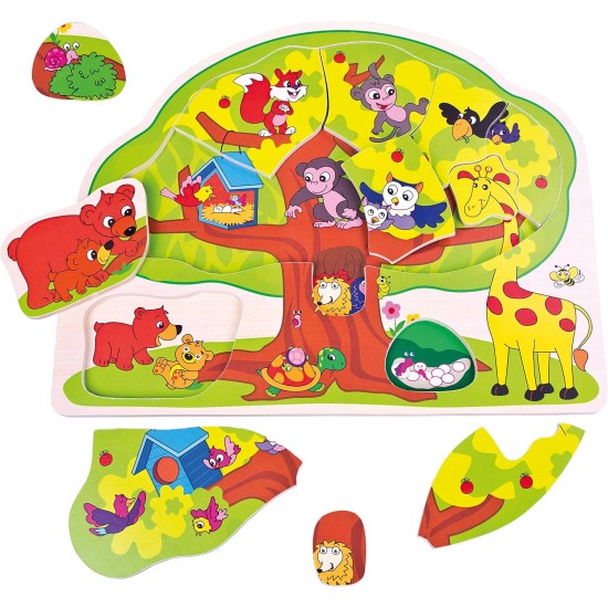 Koka attīstoša puzle Bino Puzzle Jungle 88119