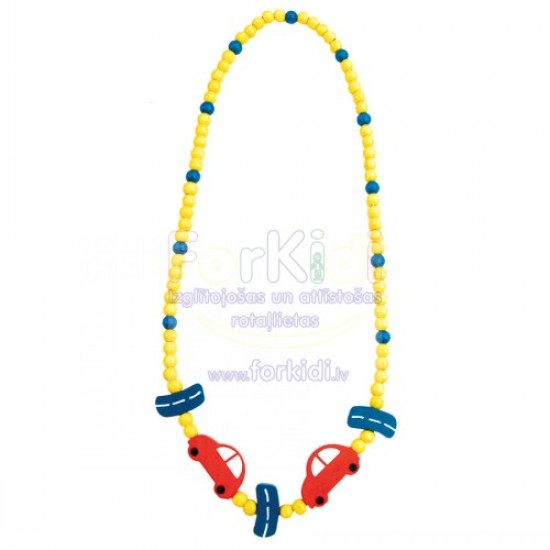 Rotaslieta koka krelles Bino Necklace Cars 9989084
