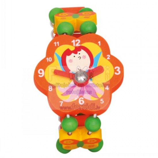 Rotaslieta koka pulkstenis Bino Watch Fairy Orange 9086040