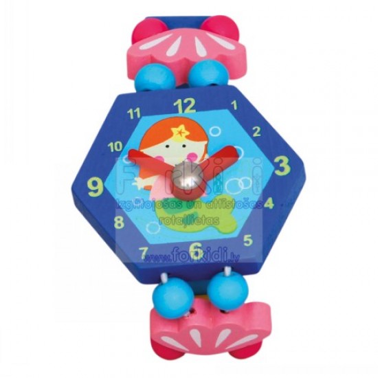 Rotaslieta koka pulkstenis Bino Watch Fairy Blue 9086041