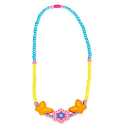 Rotaslieta koka krelles Bino Necklace Pink Flower 9989034