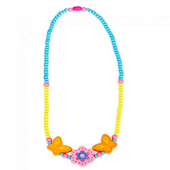 Rotaslieta koka krelles Bino Necklace Pink Flower 9989034