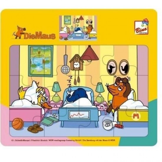 Koka attīstoša puzle Bino Wooden Puzzle Mouse 13510