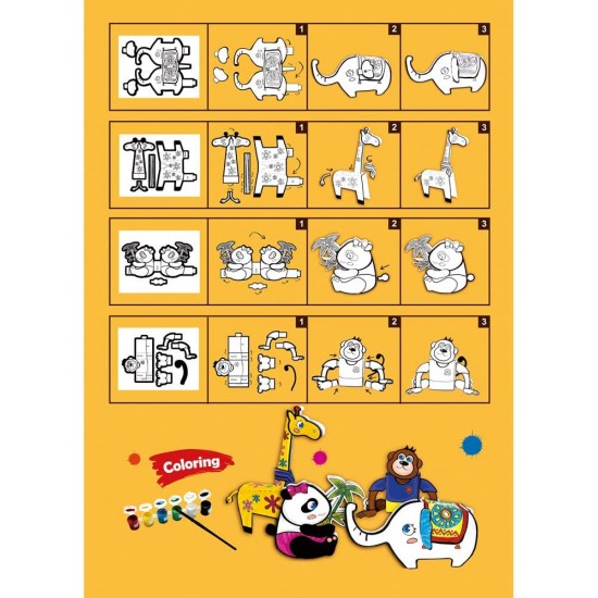 Radošais komplekts Bino Paper Zoo CH1090