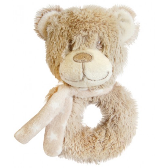 Mīksta rotaļlieta ar grabuli lācis Bobo Baby Bear Rattle ZW-22
