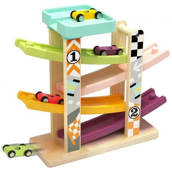 Attīstoša rotaļlieta trase Top Bright Car Racetrack - Racer City Wood Ramp Racer 120272