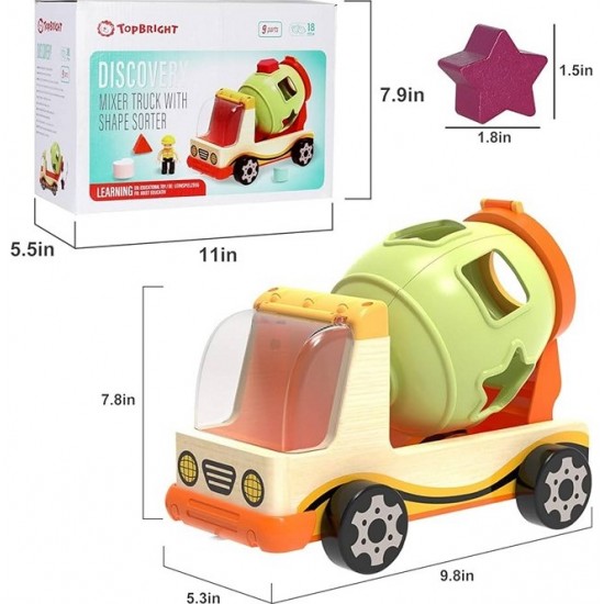 Koka attīstoša mašīna Top Bright Discovery Wooden Shape Sorter Truck 120308