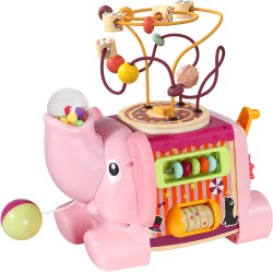 Koka attīstoša rotaļlieta centrs motorika Top Bright 5 in 1 Play Cube Elephant 120384