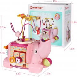 Koka attīstoša rotaļlieta centrs motorika Top Bright 5 in 1 Play Cube Elephant 120384