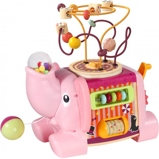 Koka attīstoša rotaļlieta centrs motorika Top Bright 5 in 1 Play Cube Elephant 120384