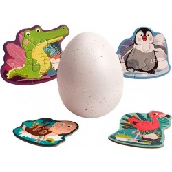 Puzles mazuļiem Top Bright Animal Babies Wooden Puzzle in Dinosaur Egg 120458