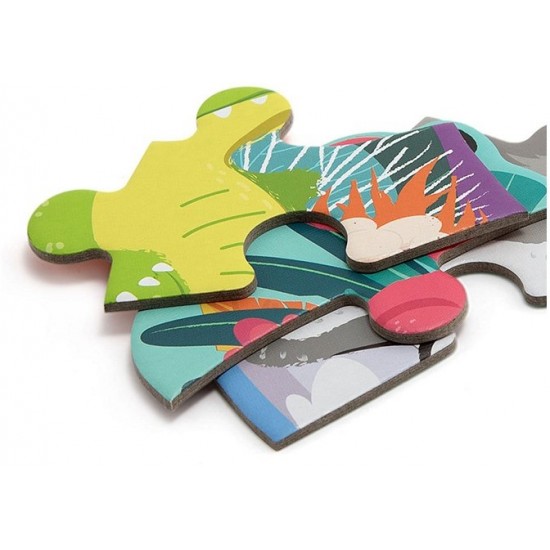 Puzles mazuļiem Top Bright Animal Babies Wooden Puzzle in Dinosaur Egg 120458