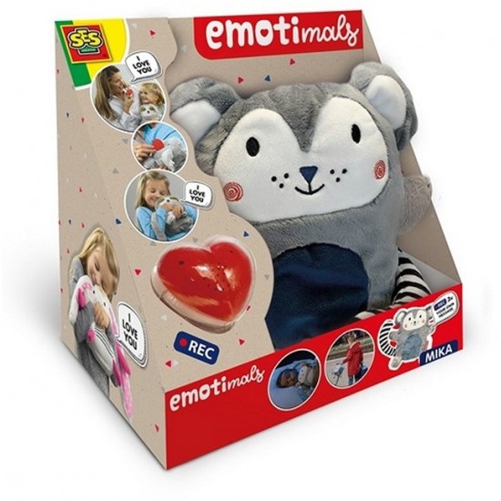 Attīstoša rotaļlieta ar atskaņotāju SES Emotimals Plush Soft Toy Mika with sound recordings 23x25cm 14464