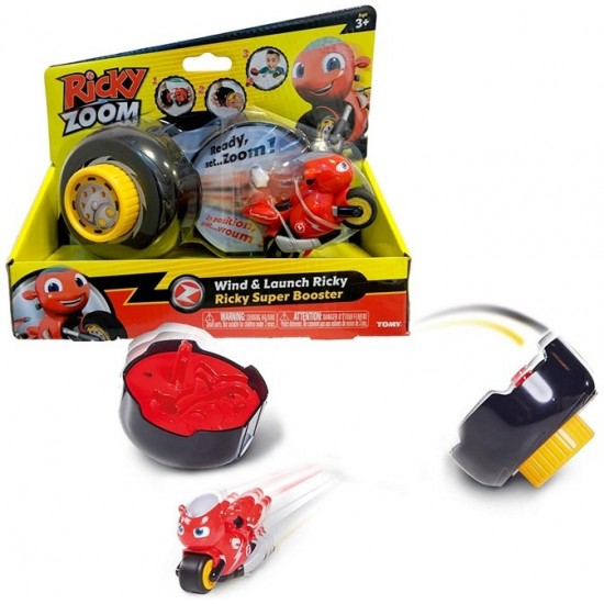 Rotaļu komplekts motocikls Tomy Ricky Zoom Wind and Launch Red 20058A1