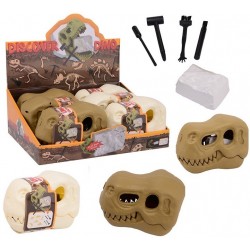 Arheologa komplekts Dino Skull Carving Set Fossil Excavation 2 assorted 24536
