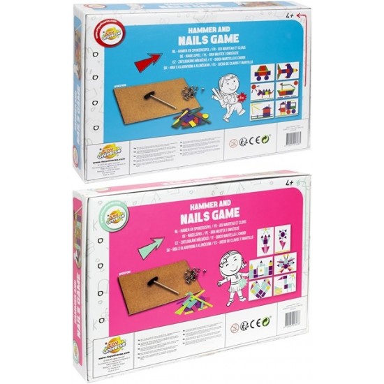 Attīstoša spēle ar āmuru un nagliņām Hammer and Nails Game 2 assorted 2575239