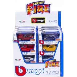 Automašīna - transports Burago Die Cast Cars 1:43 10 assorted Street Fire Serie 30000