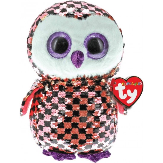 Mīksta rotaļlieta pūce TY Flippables Dangler the Owl 23cm 36785