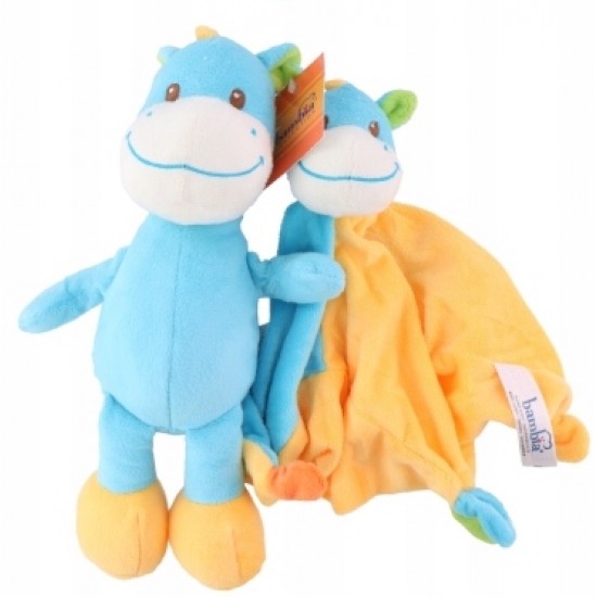 Miega lupatiņa + rotaļlieta ezelis Sunkid Baby Cuddle Cloth + Plush Toy Set Donkey 30cm 37257