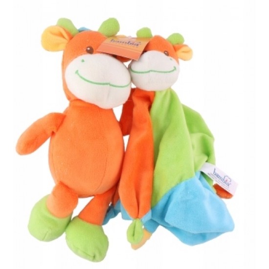 Miega lupatiņa + rotaļlieta žirafe Sunkid Baby Cuddle Cloth + Plush Toy Set Giraffe 30cm 37257