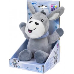 Mīksta muzikāla rotaļlieta ēzelis Happy People Baby plush Donkey 25cm, grey/blue 40135