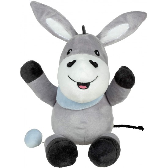 Mīksta muzikāla rotaļlieta ēzelis Happy People Baby plush Donkey 25cm, grey/blue 40135