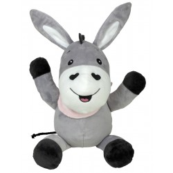 Mīksta muzikāla rotaļlieta ēzelis Happy People Baby plush Donkey 25cm, grey/pink 40148
