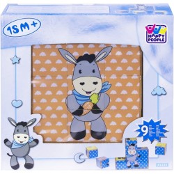 Koka attīstoša klucīšu puzle Happy People Wooden puzzle 9 pieces Blue 41233