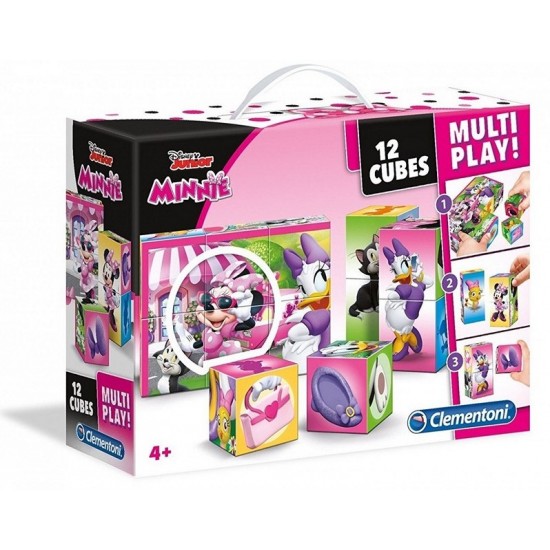 Kluči - puzles 12 gab. Clementoni Multiplay Cubes Minnie Mouse 12 pcs 41503