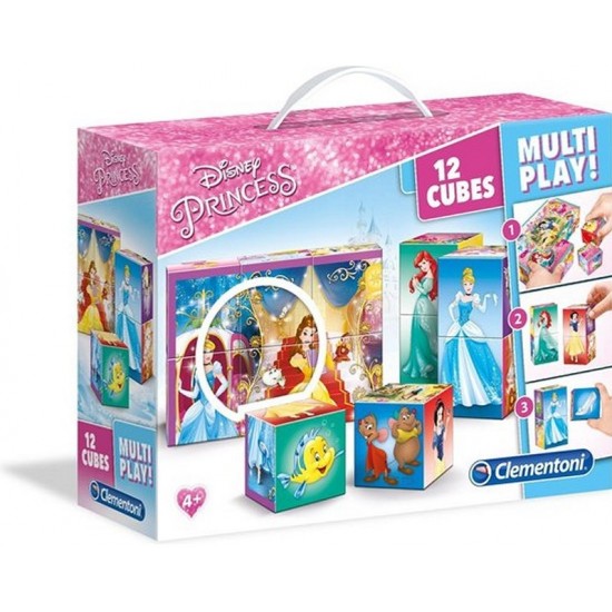 Kluči - puzles 12 gab. Clementoni Multiplay Cubes Disney Princess 12 pcs 41503