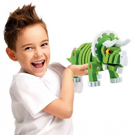 Konstruktors 3D Foam Blocks Dinosaur Triceratops Model 63pcs 43544