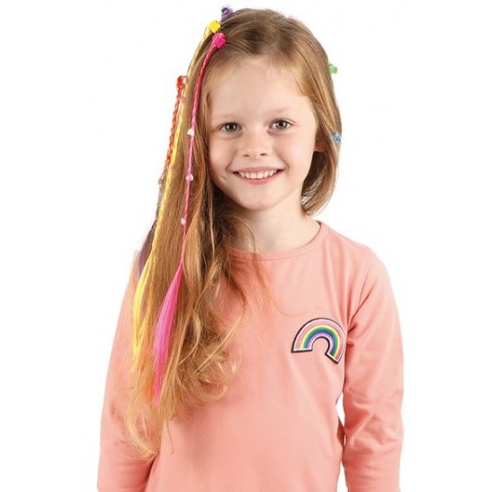 Matu sprādzes GLAMOUR&SHINE 6xLock of hair with hearts on hair clip 45850A