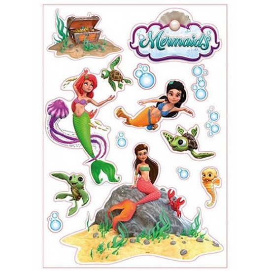 Uzlīmes MERMAIDS Wall deco stickers XXL sheet Mermaid 46145A