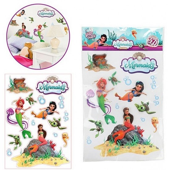 Uzlīmes MERMAIDS Wall deco stickers XXL sheet Mermaid 46145A
