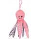 Mīksta rotaļlieta astoņkājis Plush Octopus Bagclip 3 assorted 18cm 49348