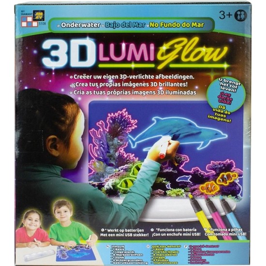 Apgaismota zīmēšanas tāfele 3D Lumi Glow LED Drawing Board Undersea World 5108