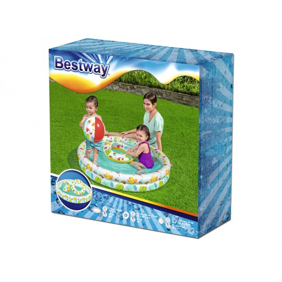 Baseins+bumba+peldriņķis Bestway Play Pool 122x20cm+Ball+Swimming 51124