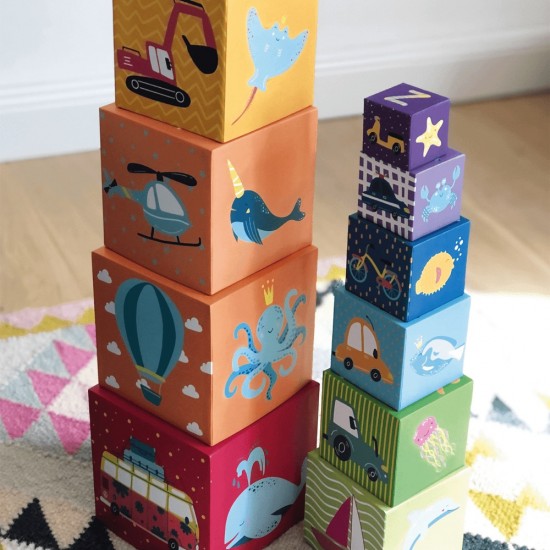Attīstoša rotaļlieta kluči "Mācīties skaitīt" Stacking blocks 10 parts 5708ES
