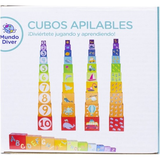 Attīstoša rotaļlieta kluči "Mācīties skaitīt" Stacking blocks 10 parts 5708ES
