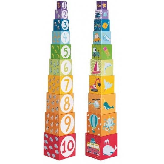Attīstoša rotaļlieta kluči "Mācīties skaitīt" Stacking blocks 10 parts 5708ES