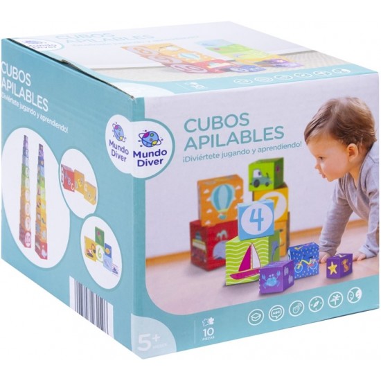 Attīstoša rotaļlieta kluči "Mācīties skaitīt" Stacking blocks 10 parts 5708ES