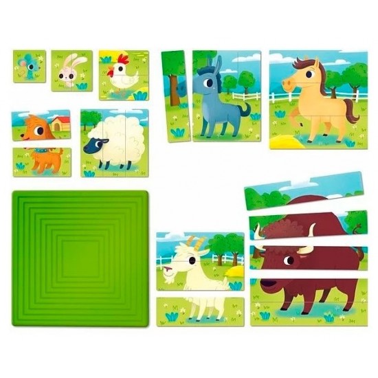 Puzles mazuļiem Lisciani 9 Puzzles Progressive Farm 58440
