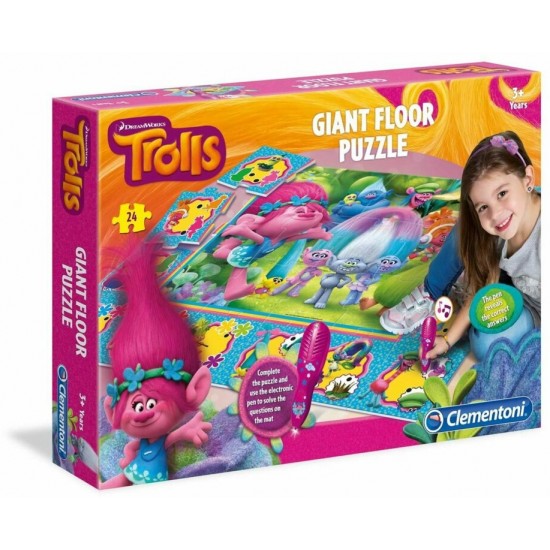 Puzle un attīstoša loģiska spēle viktorīna Clementoni Trolls Giant Floor Puzzle 24 pcs 61750