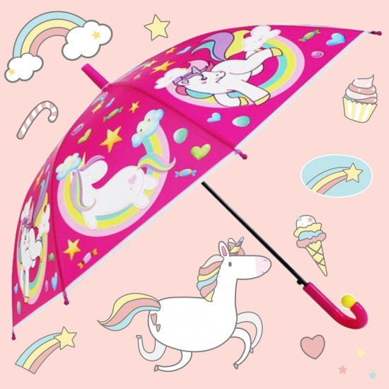 Lietussargs Umbrella with unicorns Ø80cm Automatic 68060