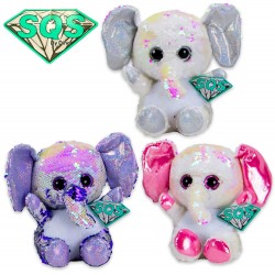 Mīksta rotaļlieta zilonis SQS Plush Elephant 3 assorted 20 cm 88501