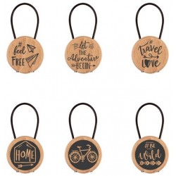 Suvenīrs koka piekariņš Trendhaus Let the Adventure Begin Wooden Key Ring 950390