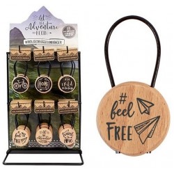 Suvenīrs koka piekariņš Trendhaus Let the Adventure Begin Wooden Key Ring 950390