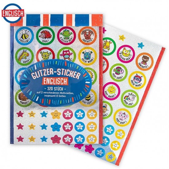 Uzlīmes Trendhaus Glitter Stickers Englisch 320 pieces 953636